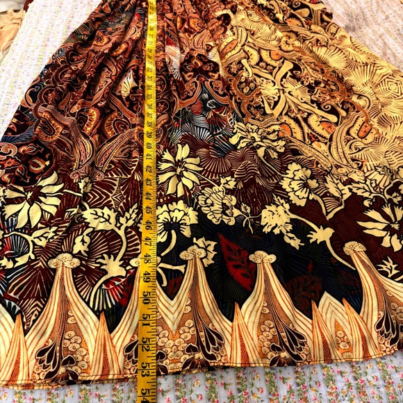 Bhanuni by Jyoti Anthropologie Paisley Sequin V-Neck Maxi Dress Brown Multi 6 - Picture 10 of 10